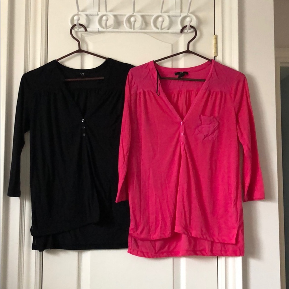Two H&M henleys size S